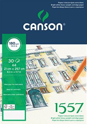 CANSON Blocs de papier dessin A3 200006007 200g, blanc 50 feuilles