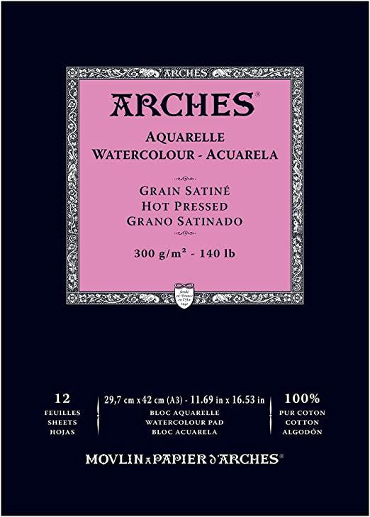 Achetez bloc aquarelle Arches 23x31 grain satiné 300g
