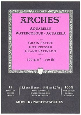 BLOC AQUARELLE A5 ARCHES GRAIN SATINE 300GR