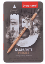 BOITE METAL 12 CRAYONS GRAPHITES BRUYNZEEL