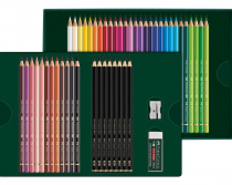 COFFRET 50 Pièces - 40 POLYCHROMOS - 8 GRAPITE MATT - GOMME & TAILLE CRAYON