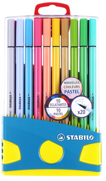 STABILO Pen 68 feutre de dessin pointe moyenne - ColorParade de 20