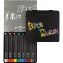 CRAYONS COULEURS BLACK EDITION BOITE METALLIQUE X 24 FABER CASTELL