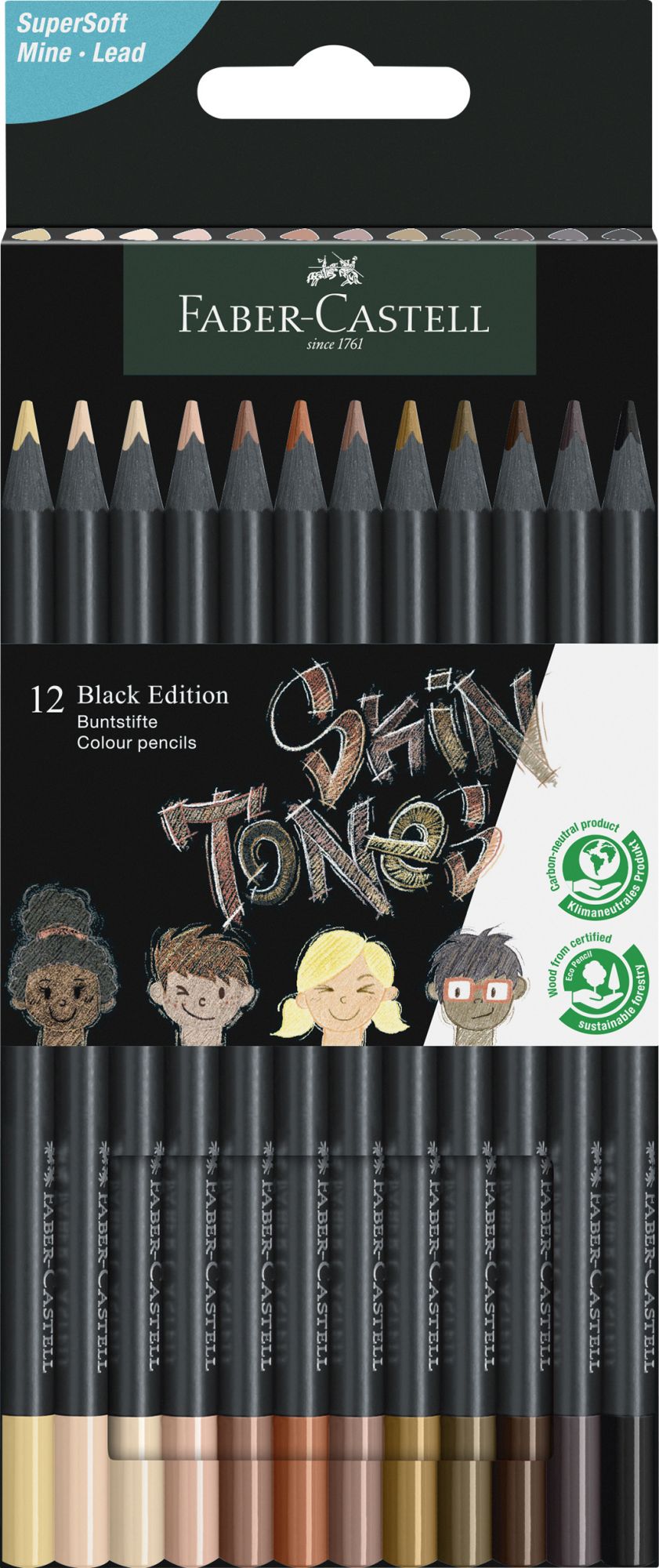 10 feutres de coloriage - Tous supports - Couleur vives - Faber-Castell -  Black Edition - Achetez en ligne