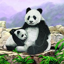 CRYSTAL ART KIT CARTE A DIAMANTER 18X18CM PANDAS