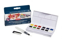 DERWENT AQUARELLE palette de 12 demi godets