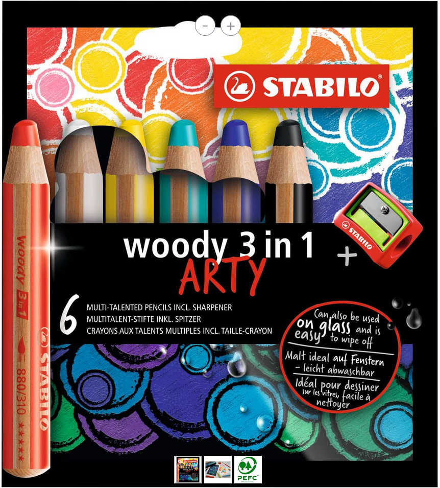 PAPETERIE SERVICES  CRAYON COULEUR STABILO WOODY 3IN1 BOIS PEFC