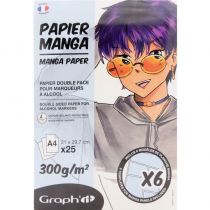 GRAPH\'IT BLOC MANGA A4 300g - 25 feuilles + 6 calques