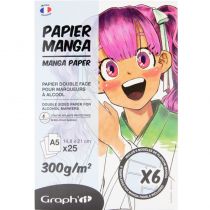 GRAPH\'IT BLOC MANGA A5 300g - 25 feuilles + 6 calques