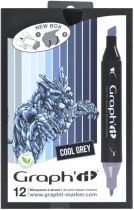 GRAPHIT SET 12 MARQUEURS COOL GREY COLORS