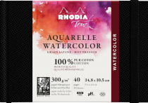 Rhodia Touch Watercolor Book, papier 100% coton grain satiné 300g - paysage, 40 pages - Noir - New