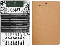 SET 8 FEUTRES ARTIST PEN ET 1 CARNET FABER CASTELL