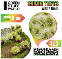 TOUFFES DE FLEURS 6mm AUTO ADHESIF BLANC