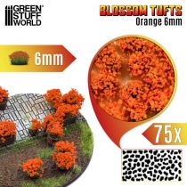 TOUFFES DE FLEURS 6mm AUTO ADHESIF ORANGE